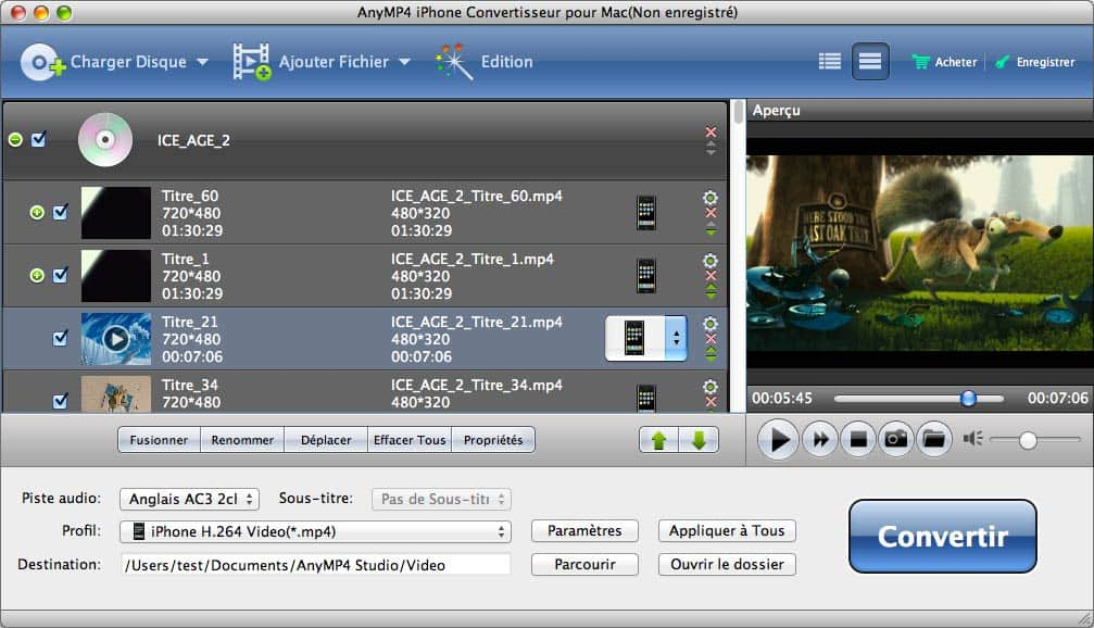 AnyMP4 iPhone Convertisseur pour Mac