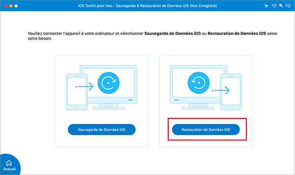 Démarrer Restauration de Données iOS