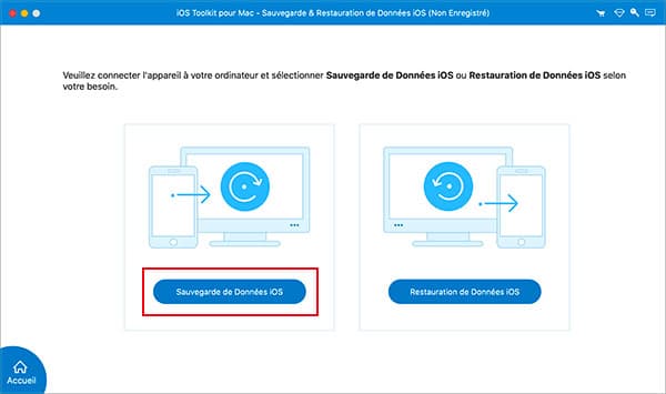 Sélectionner Sauvegarde de Données iOS