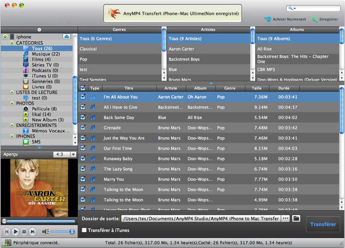 AnyMP4 Transfert iPhone-Mac Ultime