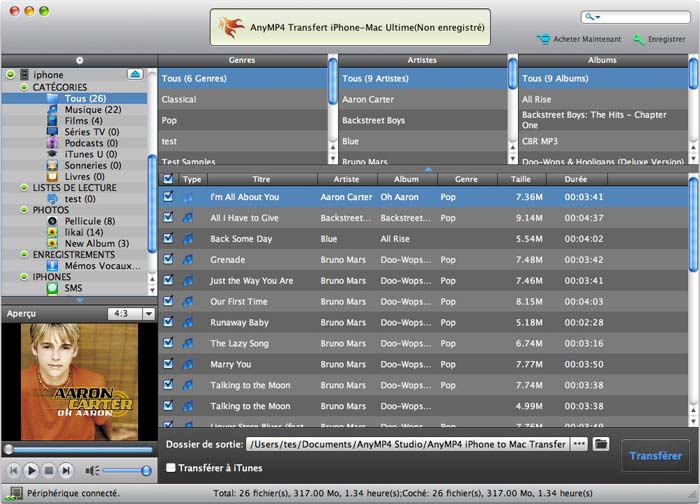 AnyMP4 Transfert iPhone-Mac Ultime