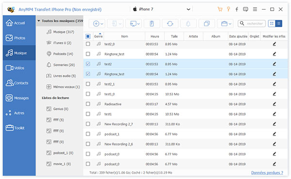 Transférer des MP3 téléchargés d'un PC à un iPhone