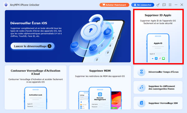 Choisir le mode Supprimer ID Apple
