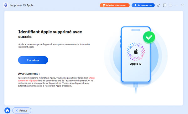 Supprimer l'identifiant Apple