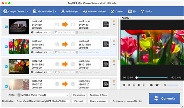 Ajouter les fichiers vidéo