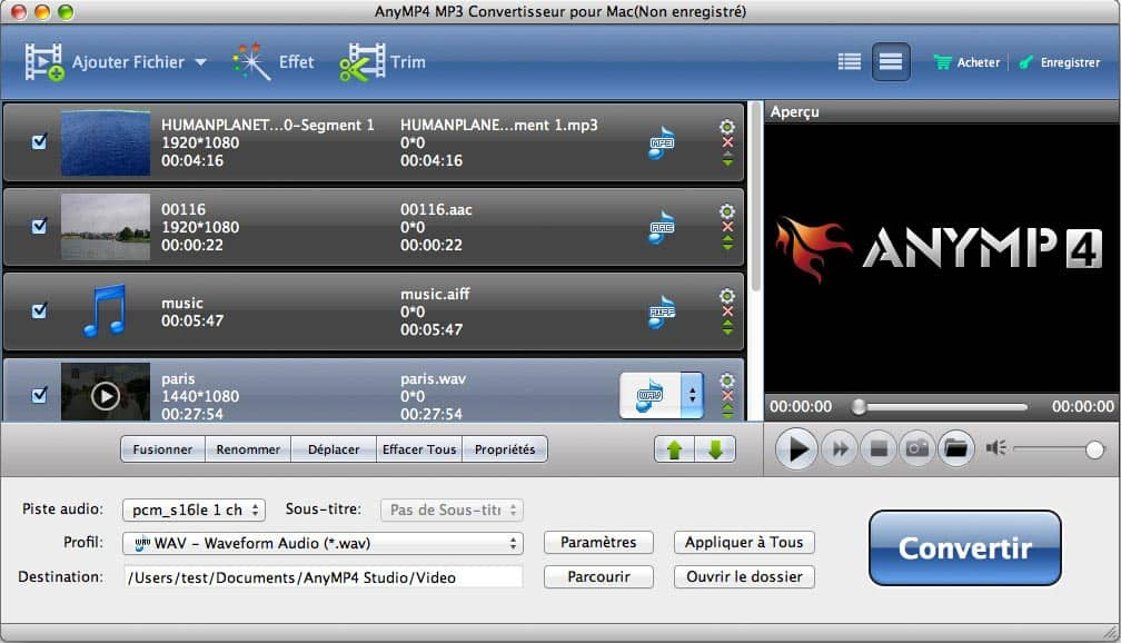 AnyMP4 MP3 Convertisseur pour Mac