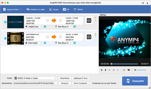 Interface du programme