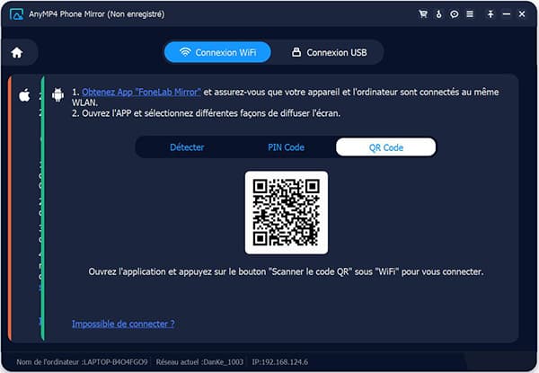 Connecter par code QR