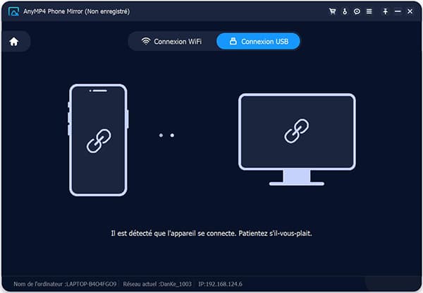 Connecter par USB