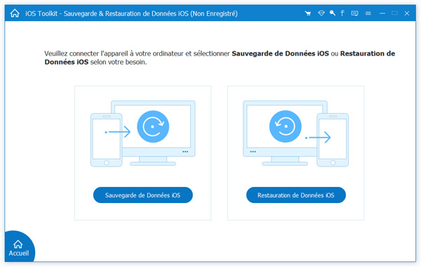 Interface de Sauvegarder&Restaurer de Données iOS