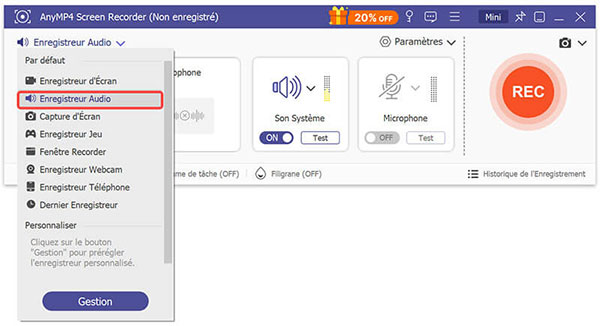 Choisir l'Enregistreur Audio