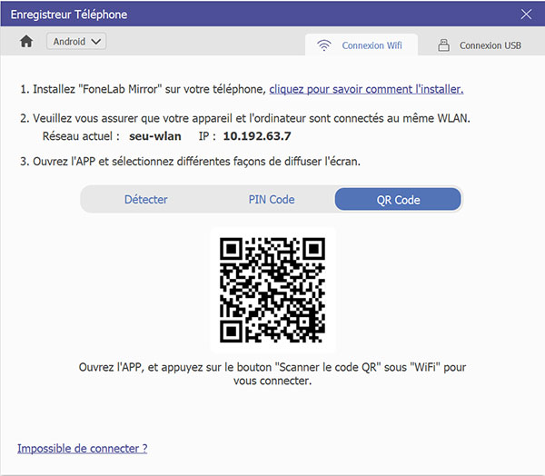 QR code dans Enregistreur Android