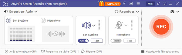 L'interface de Enregistreur audio