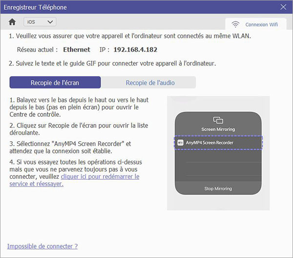  Connecter l'iPhone au logiciel AnyMP4 Screen Recorder