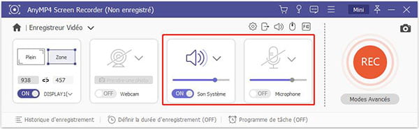 Régler la source audio à enregistrer