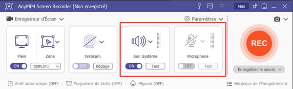 Régler la source audio à enregistrer