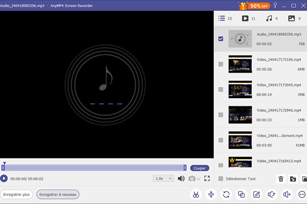 Terminer l'enregistrement voix