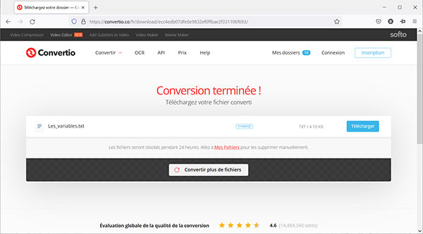 Conversion de PDF en texte