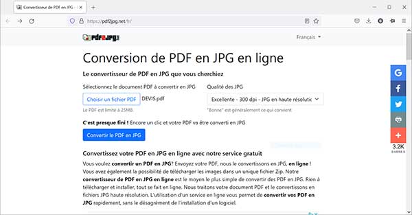 Convertir PDF en JPG avec PDF2JPG