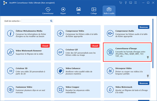 Choisir Convertisseur d'Image dans Boîte à outils