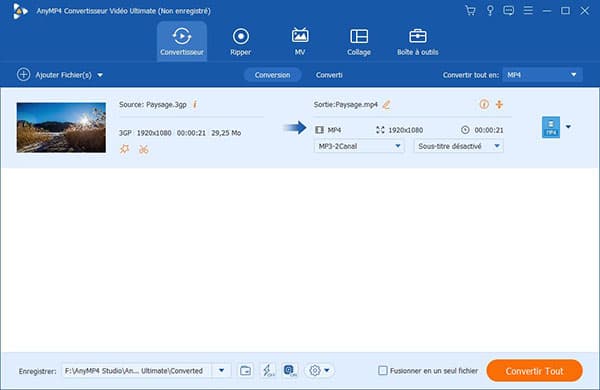 Convertir le format 3GP en MP4