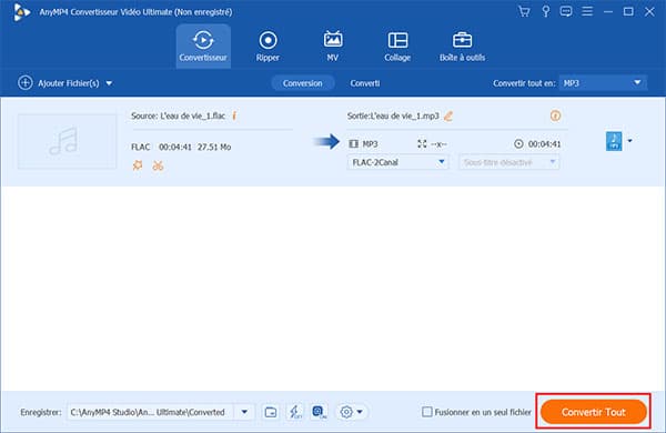 Convertir le format FLAC en MP3