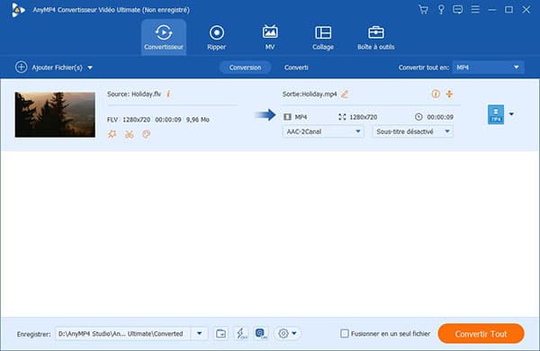 Convertir le format FLV en MP4