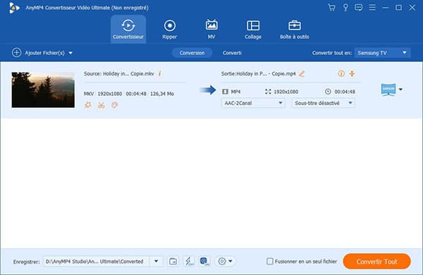 Convertir MKV en format TV