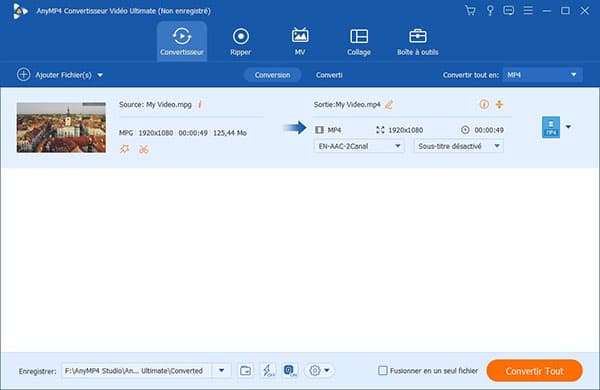 Convertir le format MPG en MP4