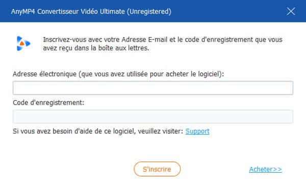 La fenêtre de l'enregistrement