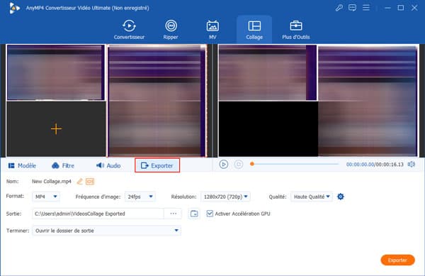 Exporter la vidéo