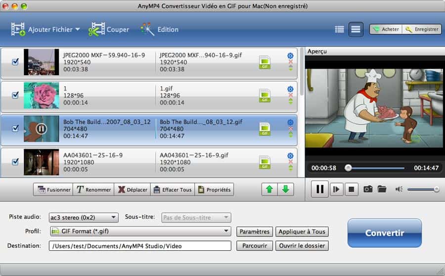 AnyMP4 Convertisseur Vidéo en GIF pour Mac