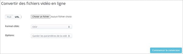 Aconvert.com Convertir MP4 en OGV en ligne