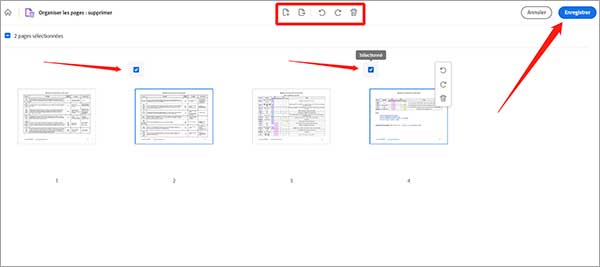 Supprimer des pages d'un PDF sur Adobe