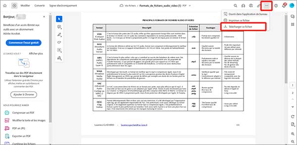 Télécharger un PDF sur Adobe