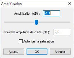 Amplification sur Audacity