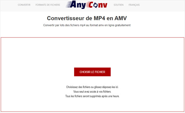 Convertisseur de MP4 en AMV en ligne