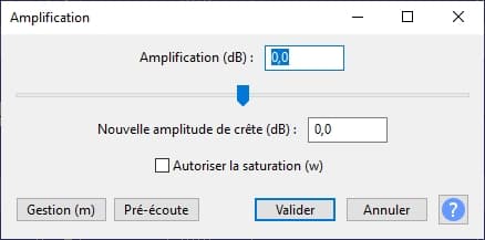 Audacity Amplification de volume