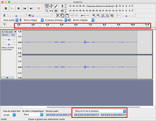 Couper le son avec Audacity Mac