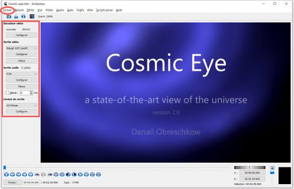 Convertisseur MOV - Avidemux
