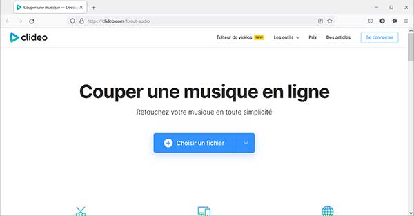 Clideo couper une musique en ligne