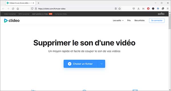 Importer la vidéo sur Clideo