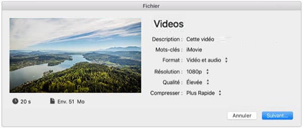 Compresser une vidéo avec iMovie sur Mac