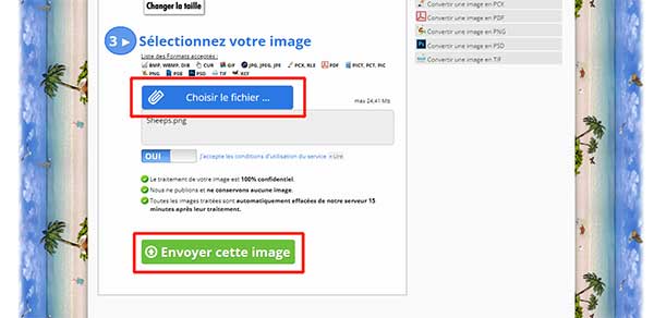 Ajouter l'image sur Convertimage