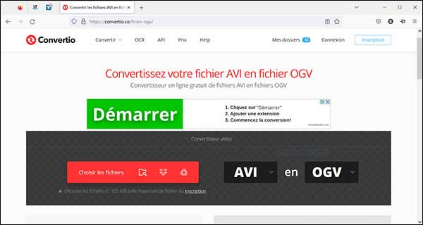 Convertir AVI en OGV en ligne gratuitement