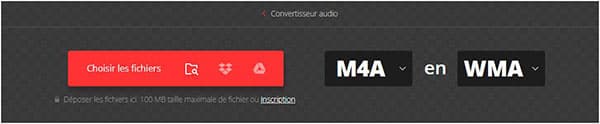 Convertio Convertir M4A en WMA en ligne