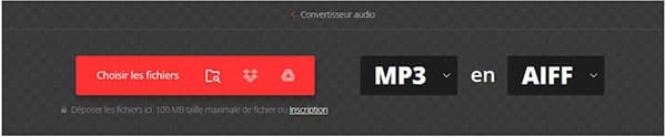 Convertir MP3 en AIFF avec Convertio
