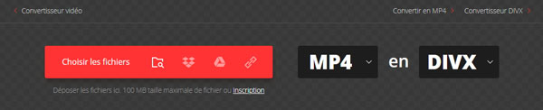 Convertir MP4 en DivX en ligne