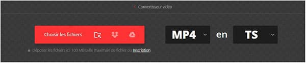 Convertir MP4 en TS en ligne gratuitement avec Convertio