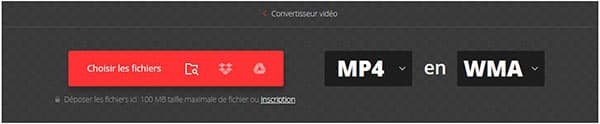 Convertio Convertir MP4 en WMA en ligne